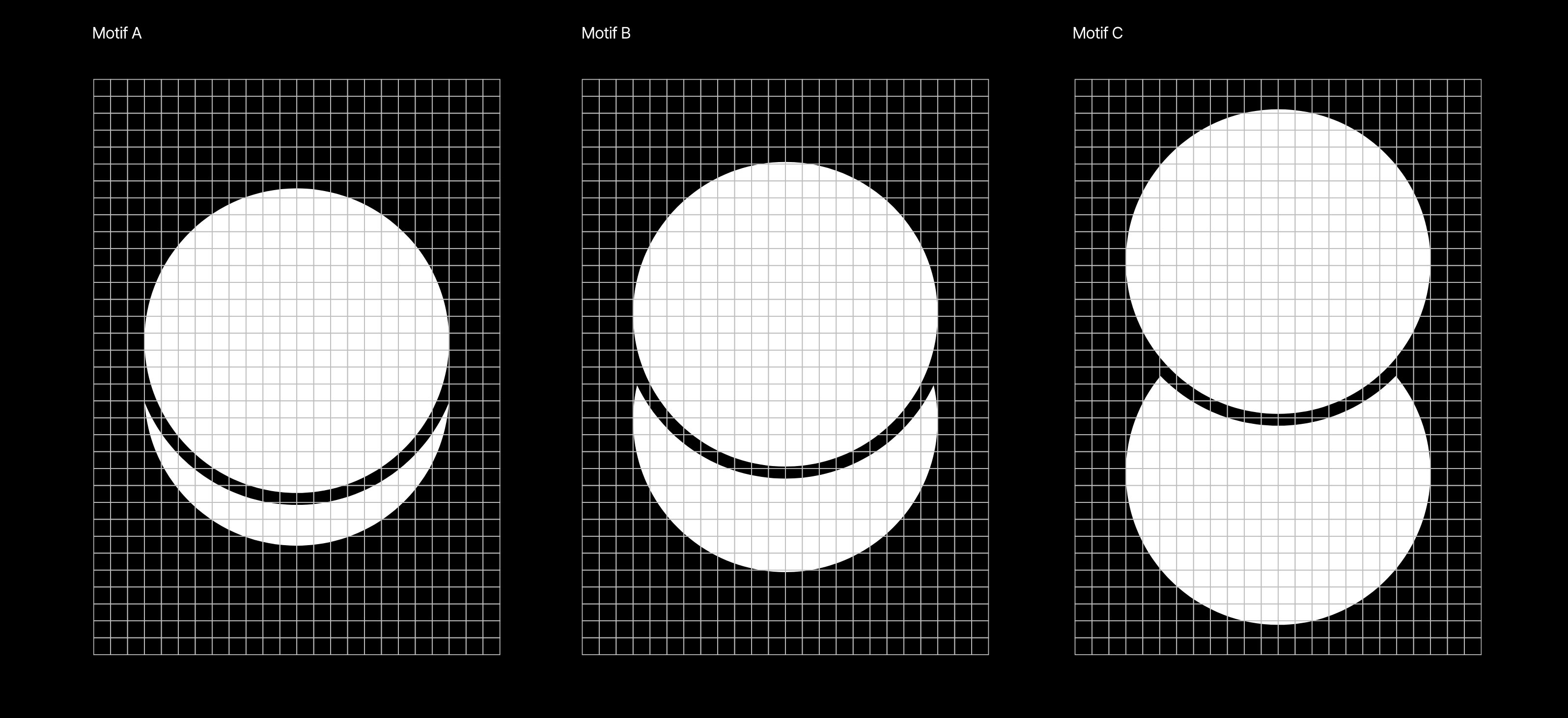 Motif A, B, C construction grids