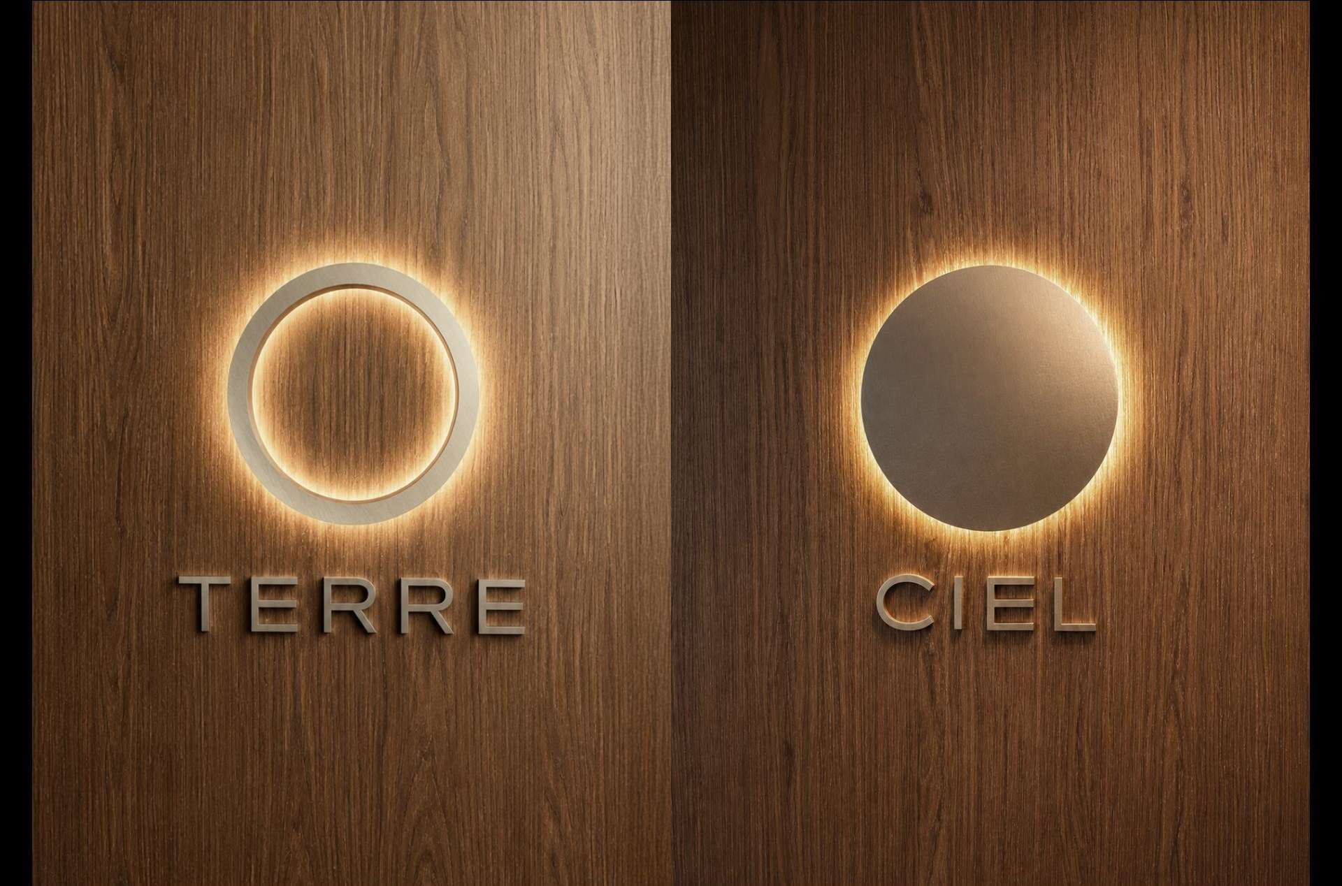Terre and Ciel room signage